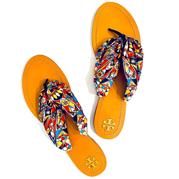 Tory Burch Shoes - Tory Burch - Carson Flat Thong Sandals inSweet Tangerine Psychedelic Geo - NWT